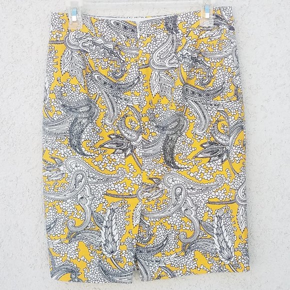 Yellow, White & Black Print Pencil Skirt - Picture 2 of 11
